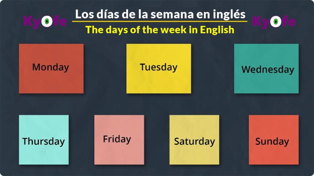 días de la semana. days of the week 2